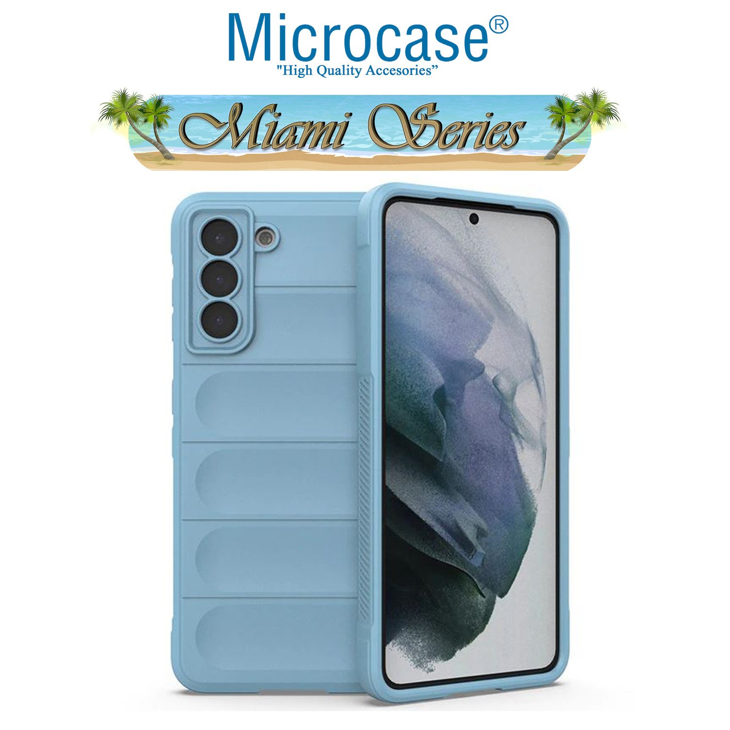 Microcase Samsung Galaxy S21 Plus Miami Serisi Darbeye Dayanıklı Silikon Kılıf - Açık Mavi