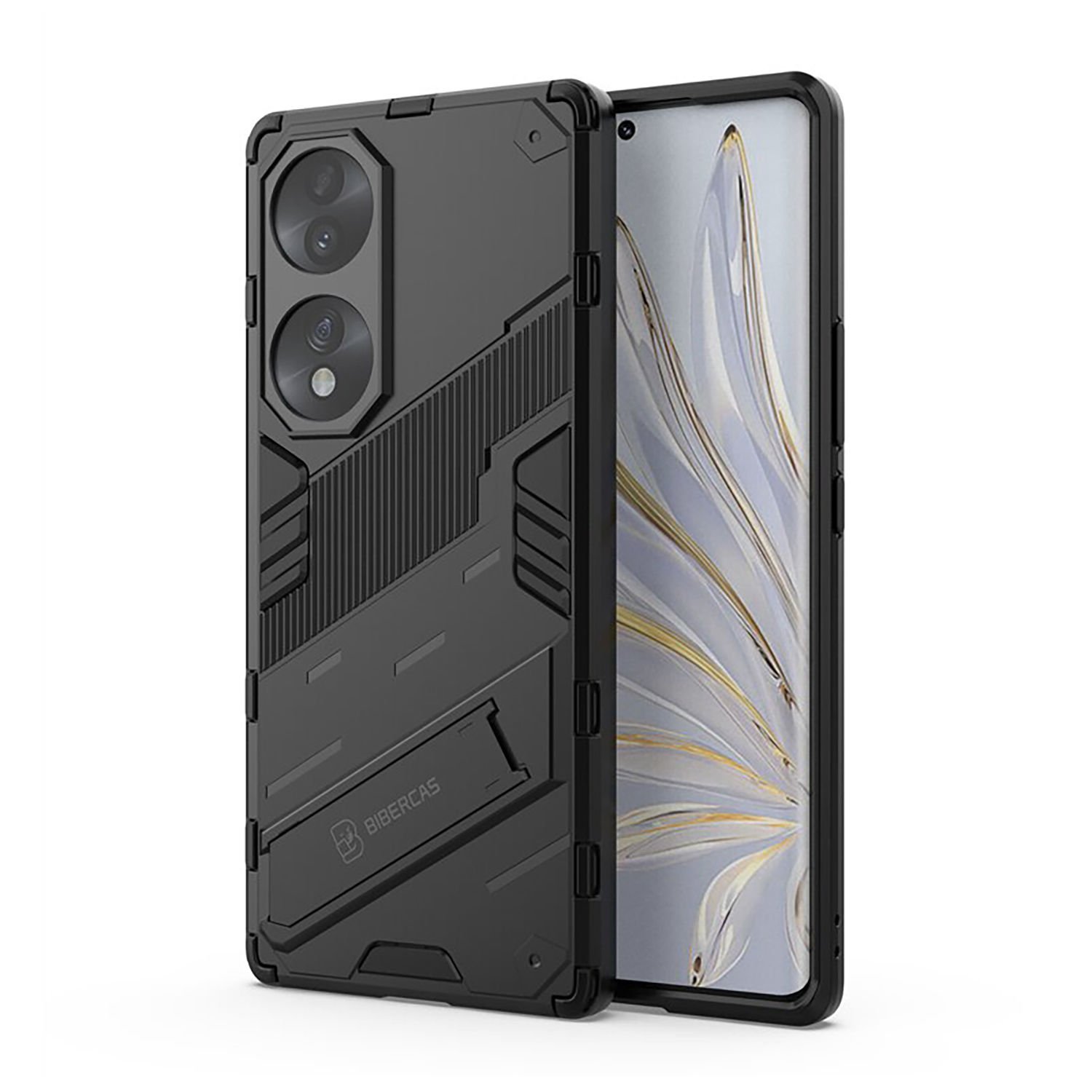 Microcase Honor 70 Matrix Serisi Armor Standlı Perfect Koruma Kılıf - Siyah AL3416