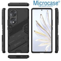 Microcase Honor 70 Matrix Serisi Armor Standlı Perfect Koruma Kılıf - Siyah AL3416