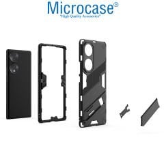 Microcase Honor 70 Matrix Serisi Armor Standlı Perfect Koruma Kılıf - Siyah AL3416