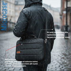 Microcase Macbook Air 13 inch M4 2025 ile Uyumlu Notebook Macbook Evrak Çantası Siyah AL5496