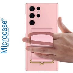 Microcase Samsung Galaxy S23 Ultra Parmak Tutuculu Kayış Askılı Plastik Kılıf - AL3565