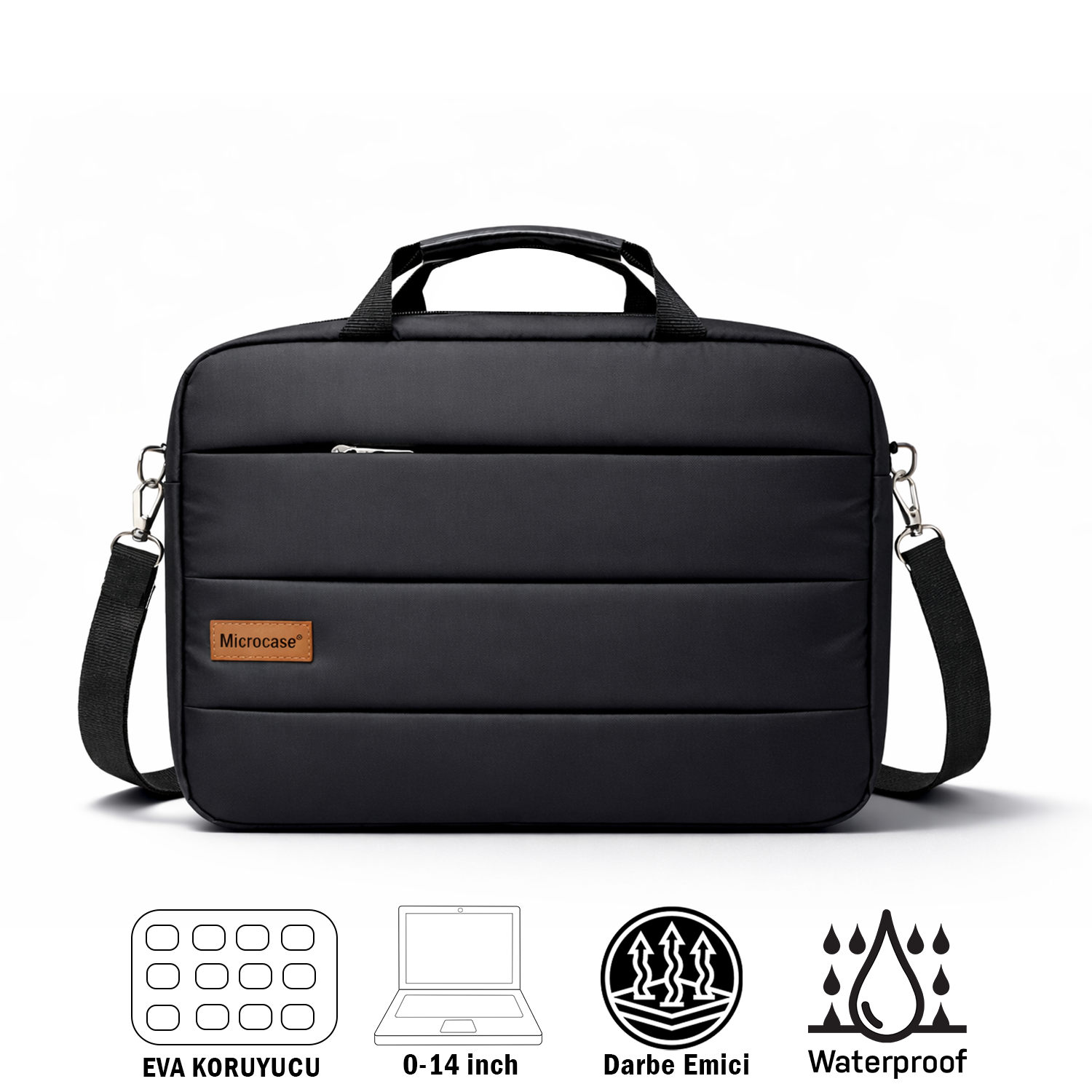 Microcase Macbook Air 15 inch M4 2025 ile Uyumlu Notebook Macbook Evrak Çantası Siyah AL5496