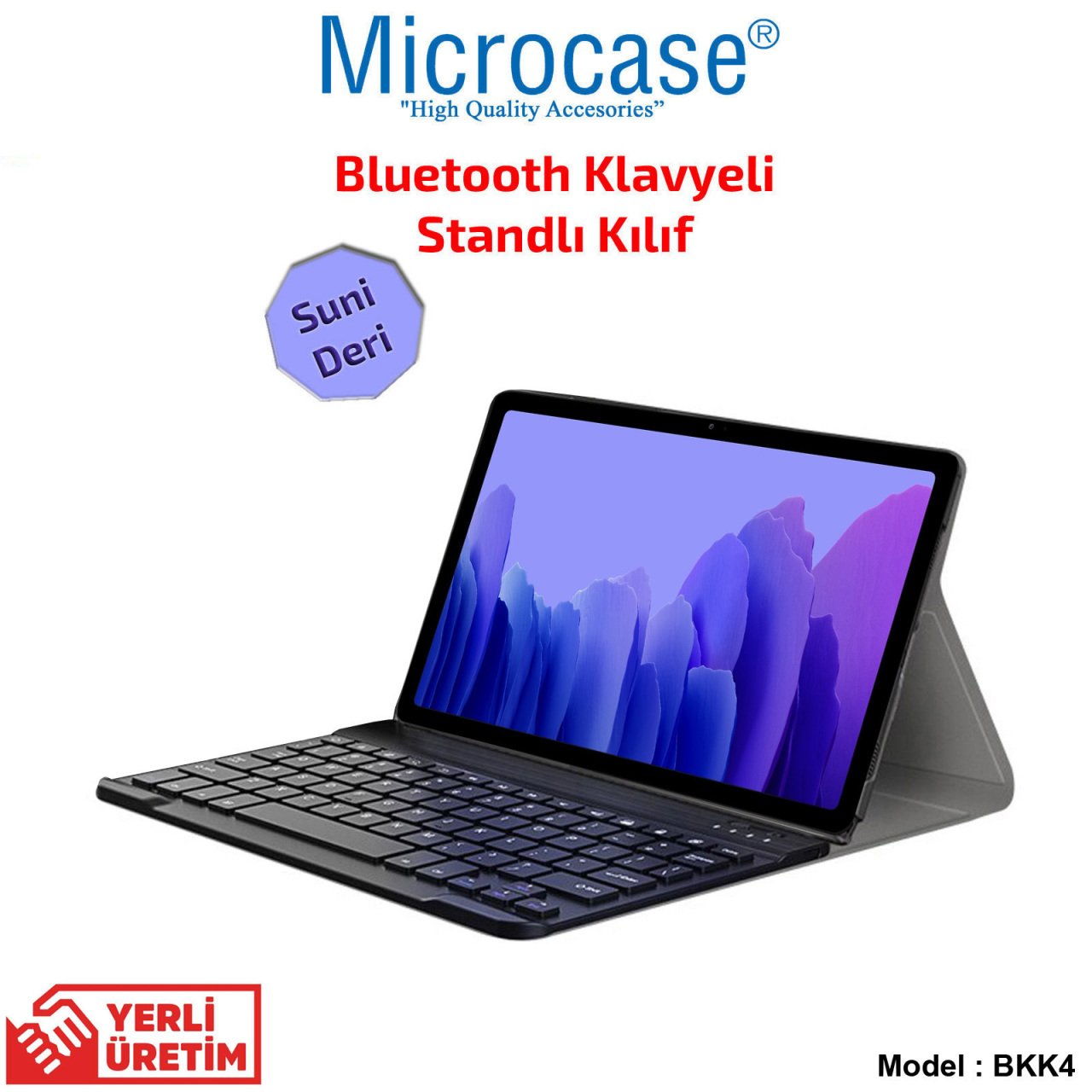 Microcase Samsung Galaxy Tab A7 T500 T505 T507 2020 10.4 Bluetooth Klavyeli Standlı Kılıf - BKK4