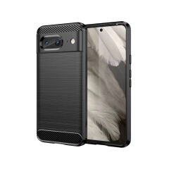 Microcase Google Pixel 8 Pro Brushed Carbon Fiber Silikon Kılıf - Siyah AL3332