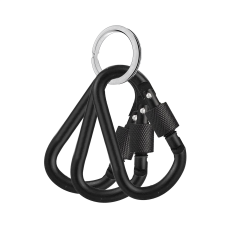Microcase Vidalı Kilitli Karabina Askı 5.5 cm - Çok Amaçlı D Tipi Kamp Anahtarlık Çanta Kampçılık Ekipman Sabitleme Kancası Siyah 3 Adet - AL5886