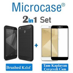 Microcase Xiaomi Redmi 4X Brushed Silikon TPU Kılıf+Tam Kaplar
