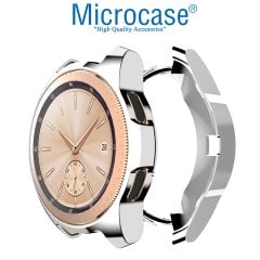 Microcase Samsung Galaxy Watch 42 mm Önü Açık Tasarım Silikon Kılıf - Gümüş