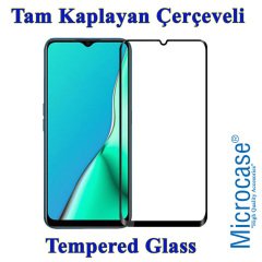 Microcase Oppo A5 2020 - A9 2020 Batman Serisi Yüzük Standlı Armor Kılıf - Siyah + Tam Kaplayan Çerçeveli Cam