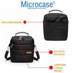 Microcase 4 Bölmeli Günlük Kullanım için Su Geçirmez Omuz Askılıklı El Çantası AL5498
