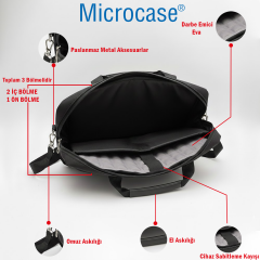 Microcase 2in1 Set Macbook Air 13 inch M3 2024 ile Uyumlu 14 inch Çanta + Omuz Askılıklı El Çantası AL5499