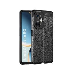 Microcase Oneplus Nord CE 3 Lite Leather Serisi Deri Efekt Silikon Kılıf - Siyah AL3337