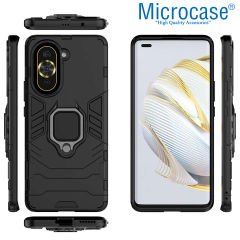 Microcase Huawei Nova 10 Pro Batman Serisi Yüzük Standlı Armor Kılıf - Siyah AL3349