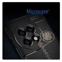 Microcase Oneplus Ace 2 Pro Leather Serisi Deri Efekt Silikon Kılıf - Siyah AL3337