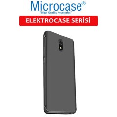 Microcase Xiaomi Redmi 8A Elektrocase Serisi Silikon Kılıf - Siyah + Tam Kaplayan Çerçeveli Cam