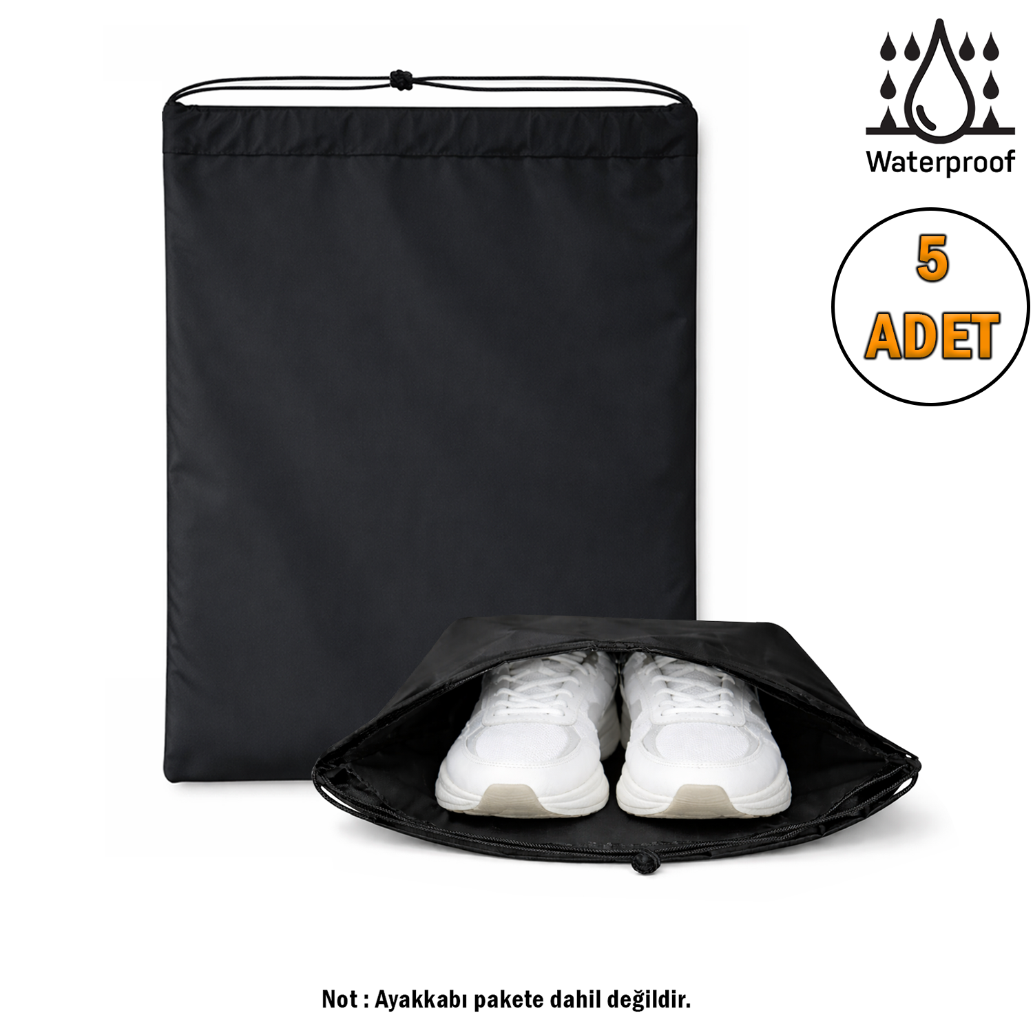 Microcase Su Geçirmez İpli Ayakkabı Eşya Düzenleyici Seyahat Çantası Hurç 44,5x34 CM 5 ADET AL5504