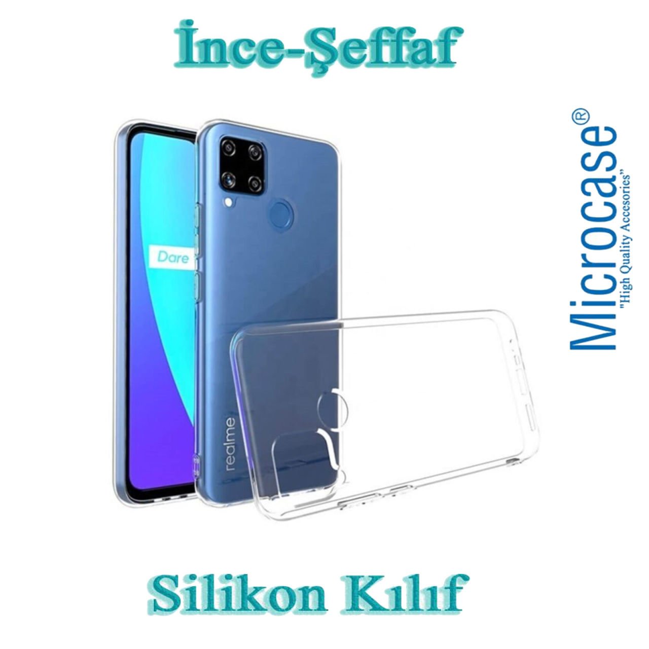 Microcase Realme C15 İnce 0.2 mm Soft Silikon Kılıf Şeffaf