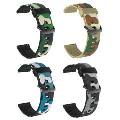 Microcase Amazfit Bip 3 - Bip 3 Pro için Kamuflaj Desen Silikon Kordon Kayış - KY70