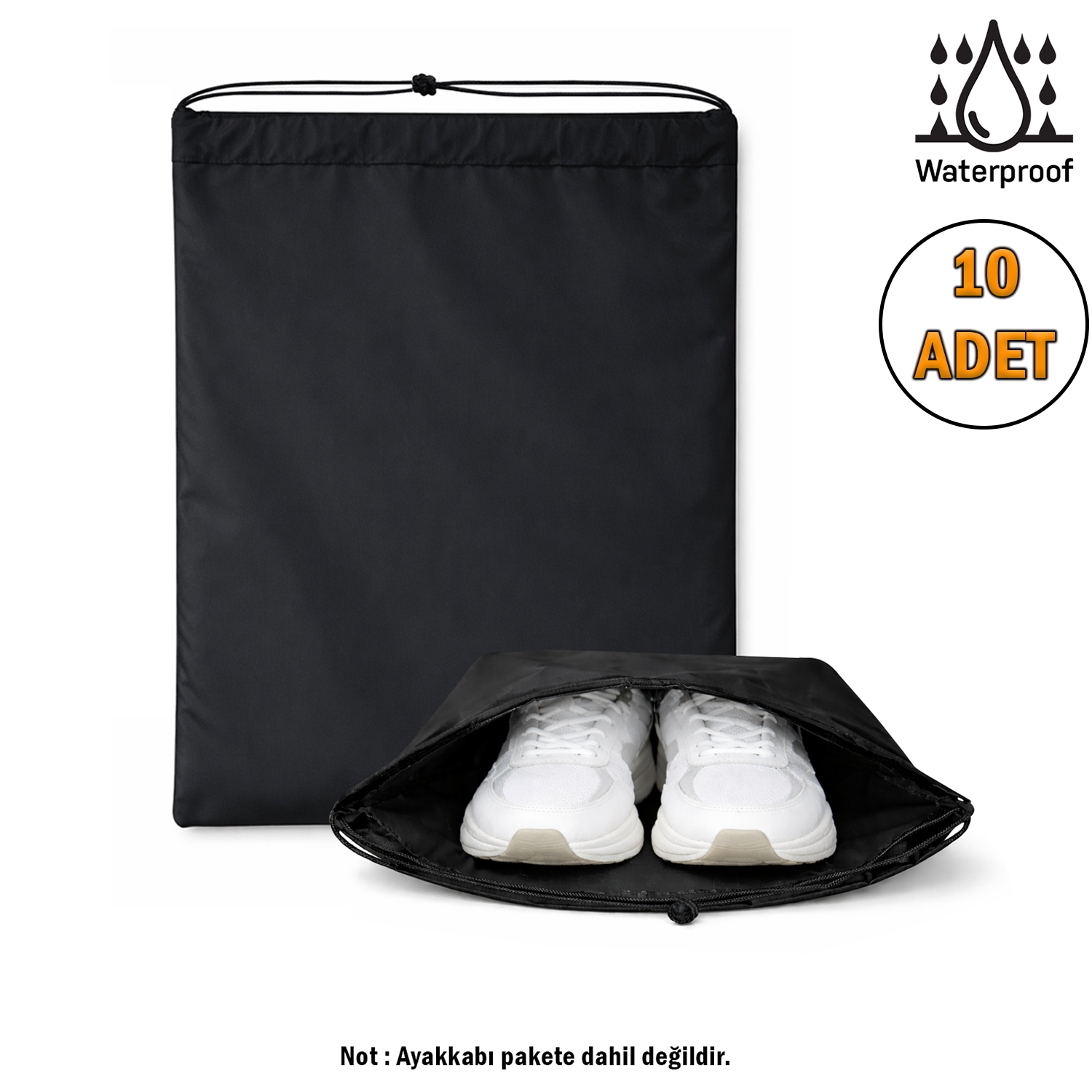 Microcase Su Geçirmez İpli Ayakkabı Eşya Düzenleyici Seyahat Çantası Hurç 44,5x34 CM 10 ADET AL5504