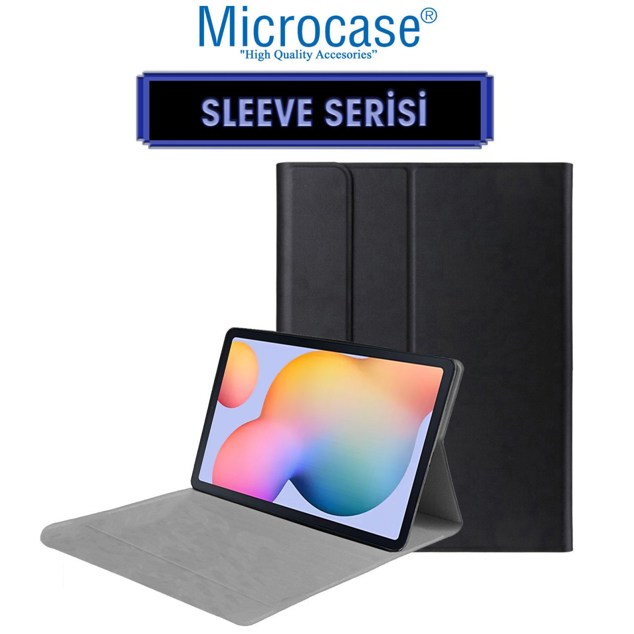 Microcase Samsung Galaxy Tab S6 Lite SM-P610 10.4 Sleeve Serisi Mıknatıs Kapak Standlı Kılıf Siyah
