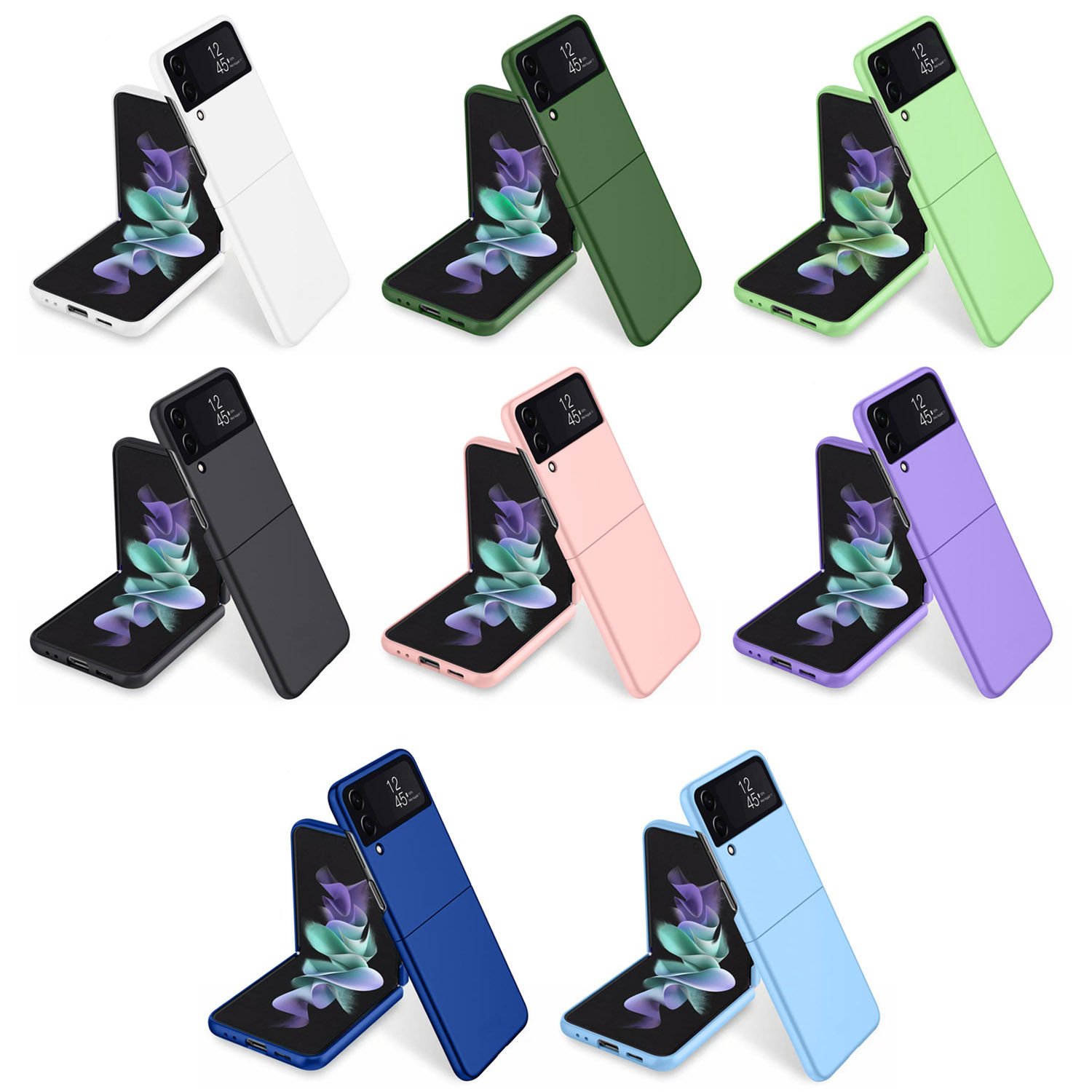 Microcase Samsung Galaxy Flip3 için Mat Yüzey Sert Plastik Kılıf - AL8848