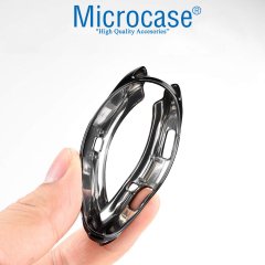 Microcase Samsung Galaxy Gear S4 42 mm Önü Açık Tasarım Silikon Kılıf - Siyah