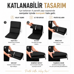 Microcase İple Sabitlemeli Katlanabilir Sırtlıklı Tasarım Kamp Sandalyesi Minderi Piknik Outdoor Balıkçılık 80x40 CM 2 Adet AL5565