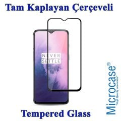 OnePlus 7 Tam Kaplayan Çerçeveli Tempered Cam - Siyah