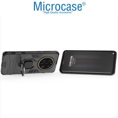 Microcase Huawei Mate 50 Pro Batman Serisi Yüzük Standlı Armor Kılıf - Siyah AL3349
