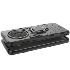 Microcase Huawei Mate 50 Pro Batman Serisi Yüzük Standlı Armor Kılıf - Siyah AL3349