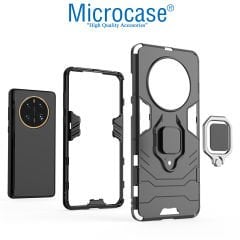 Microcase Huawei Mate 50 Pro Batman Serisi Yüzük Standlı Armor Kılıf - Siyah AL3349