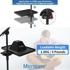 Microcase Tripodlara Monte Universal Sehpa Notebook Mikrofon Kitap vb Malzeme Rafı 270x205mm - AL5289