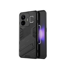 Microcase Realme GT3 Matrix Serisi Armor Standlı Perfect Koruma Kılıf - Siyah AL3416