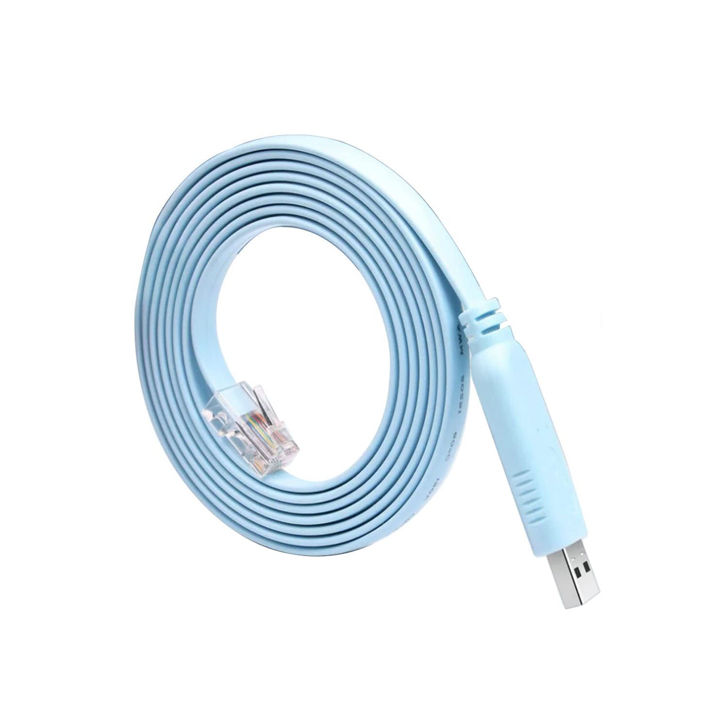 Microcase 1.8mt USB 2.0 Cisco Seri Yönlendirici USB'den RJ45'e Çeviren Konsol Kablosu Mavi AL3948