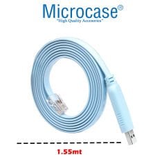 Microcase 1.8mt USB 2.0 Cisco Seri Yönlendirici USB'den RJ45'e Çeviren Konsol Kablosu Mavi AL3948