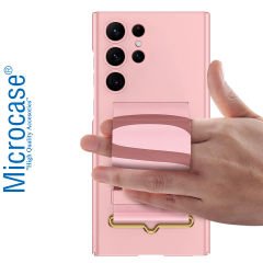 Microcase Samsung Galaxy S22 Ultra Parmak Tutuculu Kayış Askılı Plastik Kılıf - AL3565