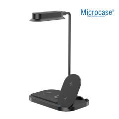 Microcase Iphone-Watch-Uyumlu 15w 4 in 1 Manyetik Kablosuz ve Led Lambalı Şarj Standı AL4024