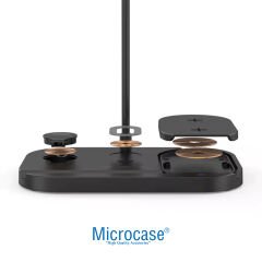 Microcase Iphone-Watch-Uyumlu 15w 4 in 1 Manyetik Kablosuz ve Led Lambalı Şarj Standı AL4024