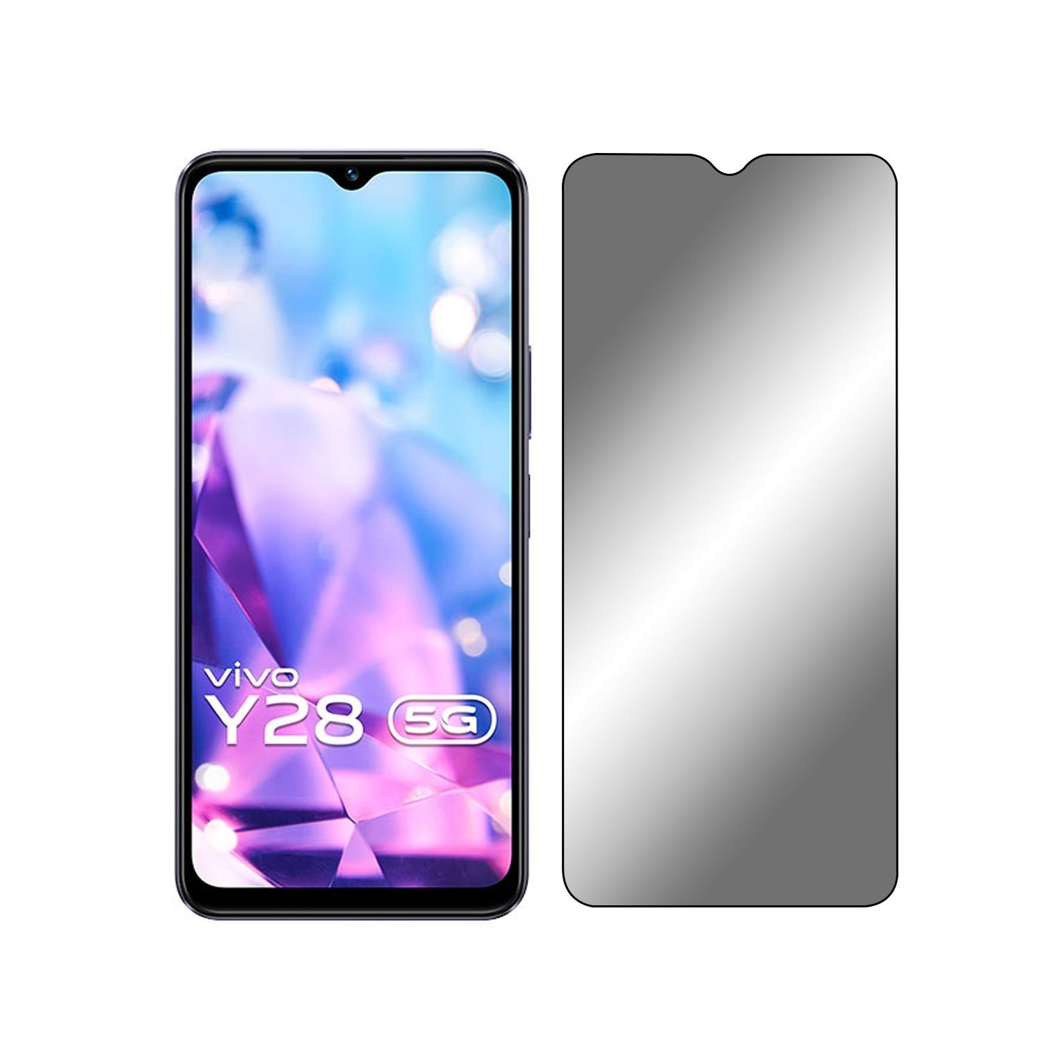 Microcase Vivo Y28 Tam Kaplayan Çerçeveli Tempered Ekran Koruyucu -AL3276