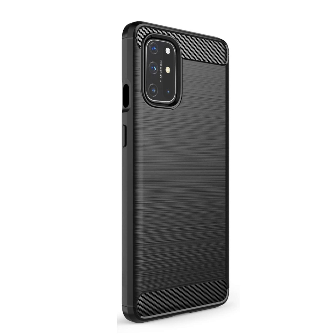 Microcase OnePlus 9R Brushed Carbon Fiber Silikon Kılıf - Siyah