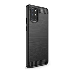 Microcase OnePlus 9R Brushed Carbon Fiber Silikon Kılıf - Siyah