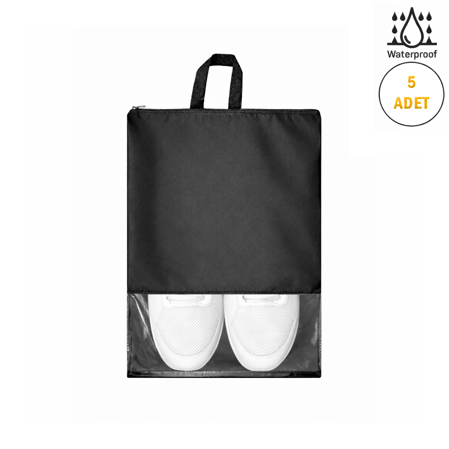 Microcase Çok Amaçlı Şeffaf Pencereli Ayakkabı Düzenleyici Seyahat Çantası Hurç 45x34 CM 5 Adet AL5501