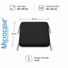 Microcase İple Sabitlemeli Katlanabilir Kamp Sandalyesi Minderi Piknik Outdoor Balıkçılık 40x40 CM 2 Adet AL5564
