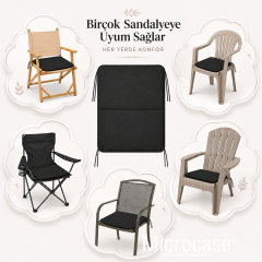 Microcase İple Sabitlemeli Katlanabilir Kamp Sandalyesi Minderi Piknik Outdoor Balıkçılık 40x40 CM 2 Adet AL5564