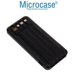Microcase OneZero Serisi Y130 10000 Mah 4 Kablolu Led Ekranlı Powerbank Siyah AL3955