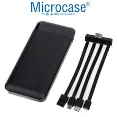 Microcase OneZero Serisi Y130 10000 Mah 4 Kablolu Led Ekranlı Powerbank Siyah AL3955
