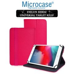 Microcase iPad Mini 5 2019 Delüx Serisi Universal Standlı Deri Kılıf - Pembe + Ekran Koruma Filmi