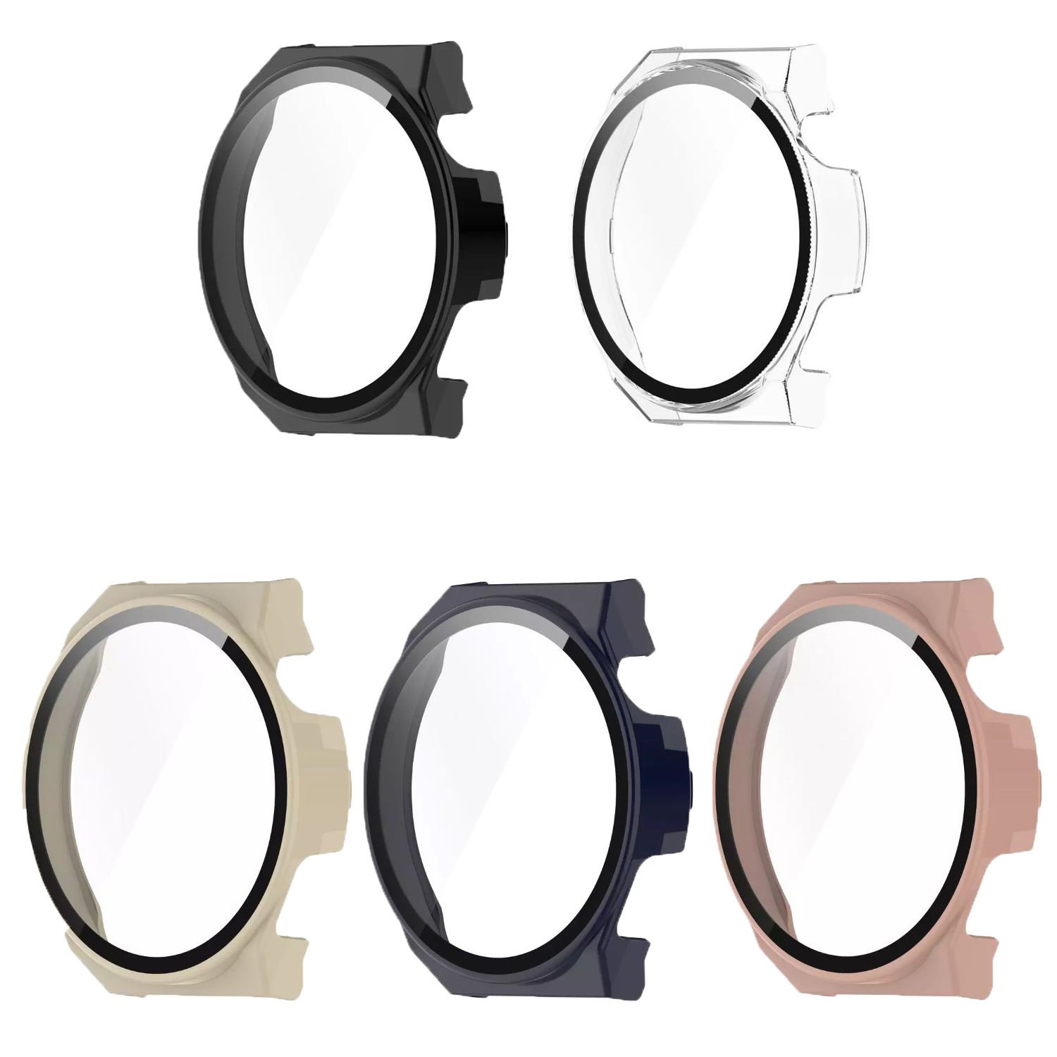 Microcase Huawei Watch GT3 Pro 46mm Ekran Korumalı Sert Rubber Kılıf - AL3173 Bej
