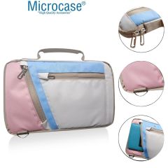 Microcase Lenovo Tab M9 9 inch Tabletler için Omuz Askılı El Tutacaklı Universal Sleeve Taşıma Çantası AL4346 Pembe Mavi Krem