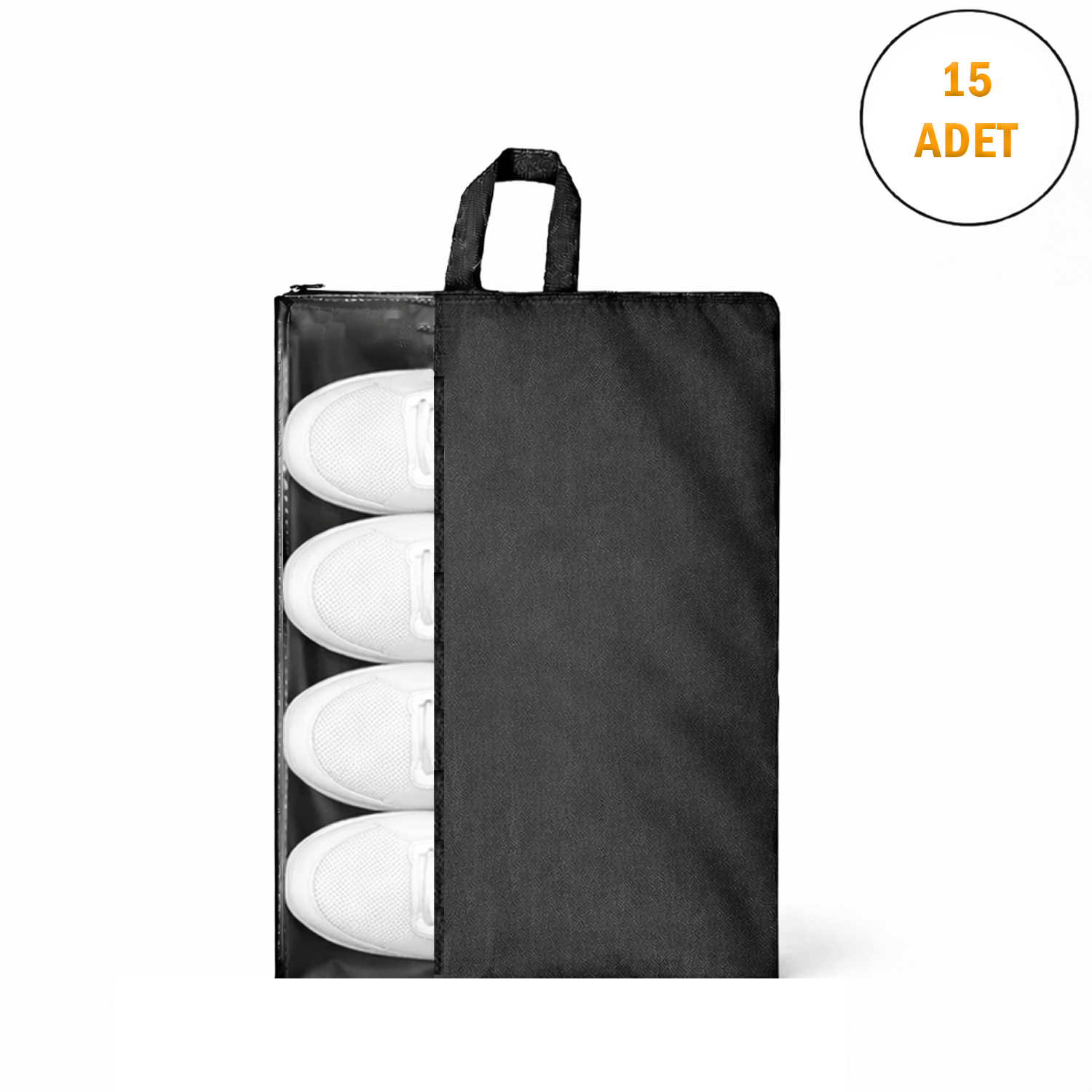 Microcase Çok Amaçlı Şeffaf Pencereli Ayakkabı Düzenleyici Seyahat Çantası Hurç 50x40 CM 15 Adet AL5502